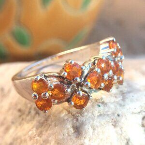Genuine Orange Kyanite .925 Ring Genuine Gemstones Sterling Silver Rare
